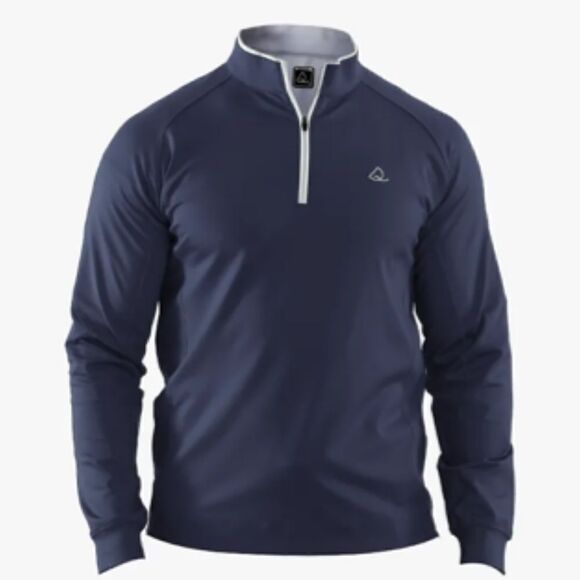 Deolax Performance Quarter Zip Pullover Navy Blue M NWT IN PACKAGE - Picture 2 of 6
